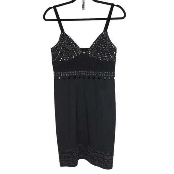 chinese dress ladies CATHERINE MALANDRINO Size S Black Viscose Blend Textured Dress  Sui  Generis Designer Consignment